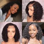 10 Inches Lace Closure Bob Wig Hair Extensions / 100 Real Human Hair