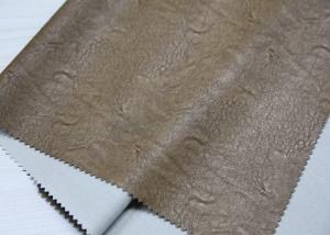 China Light Brown Twotone Embossed Leather Fabric , Embossed PU Coated Leather factory