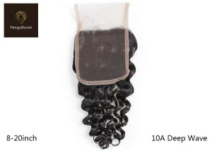 China Deep Wave 12 Inch 100g Remy Human Hair Closure 10A No Smelling factory