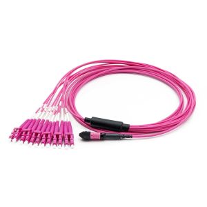 China MPO to 6LC Duplex OM4 Fanout Cable – 40G/10G Breakout, Low Loss MTP Multimode Patch Cord on sale