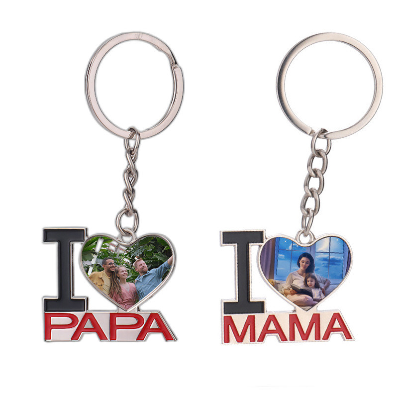 Sublimation Father Mother'S Day Gift Blank Keyring For Sublimation Photos Printing
