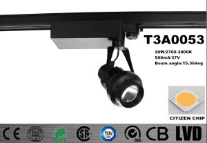 China 2700K - 3000K 20W LED Track Lighting Aluminum Housing with Good heat sink factory
