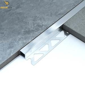 China Square Closed Shape Aluminium Tile Trim Silver 2.5 Meters Length factory