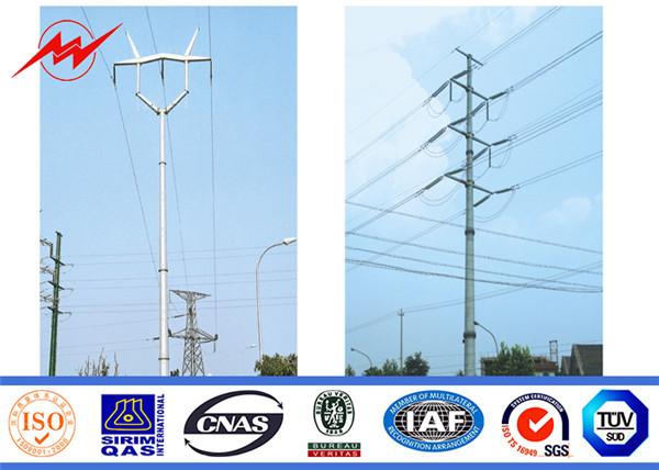 20m Power Tubular Steel Structure Electrical Transmission Poles 33kv Line Array