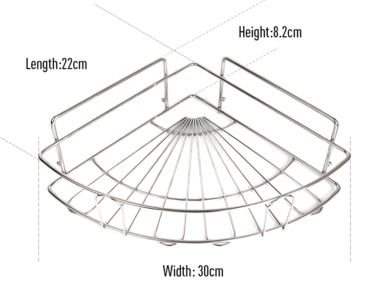 Gel Pad Mounted Strongly Holding Power Stainless Steel No Install Tools Needed Bath Corner Shelf Caddy