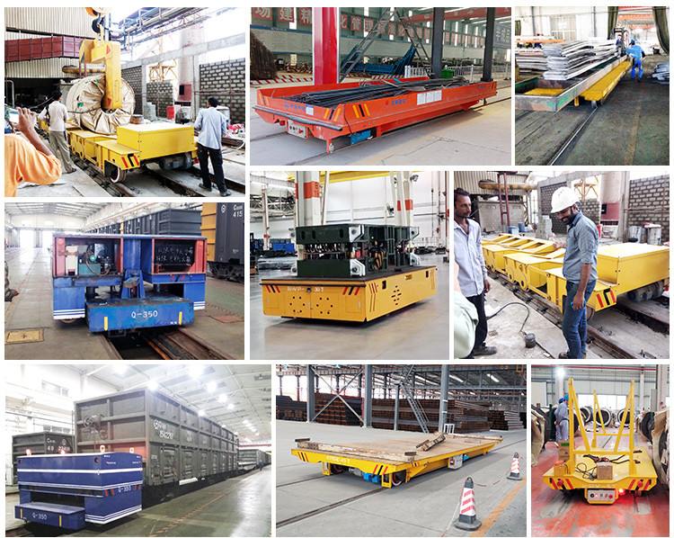 Unlimited Distance Steel Rail Transfer Cart , Research Battery Powered Heavy Duty Cart