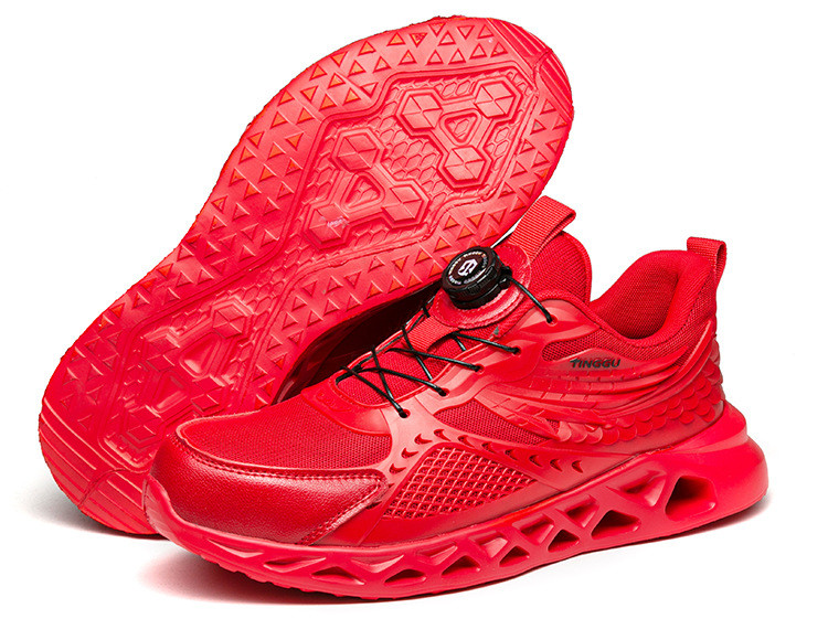 TPU Microfiber Flying Knit Industrial Safety Shoes With EVA Sole Kevlar Mid Sole Steel Toe Anti-stab And Anti-smash