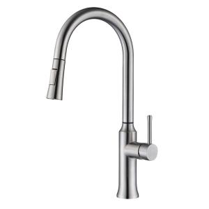 China Brushed Nickel Kitchen Water Faucets IPX5 Fold Down Kitchen Tap factory