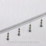 Handmade fashionable chain beads lace tassels fringes for curtain/sofa/pillow
