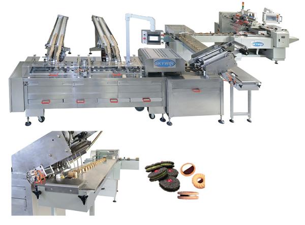 Automatic Wafer Biscuit Sandwich Machine Cookie Chocolate Bar Flow Pack Packing