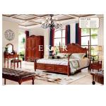 Classic brown wooden King size bedroom furniture bed