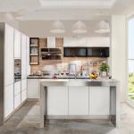High Gloss White Modern Glass Stainless Steel Modular Kitchen Cabinet