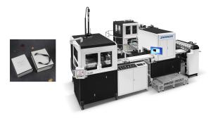 China Auto Paper Box Forming Machine Corners Taping , Feeding , Edge Covering factory