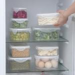 Square Plastic Lunch Containers 350ml Refrigerator Sealed Storage