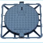 Municipal Ductile Iron Manhole Cover D400 Round Composite 850 * 850mm