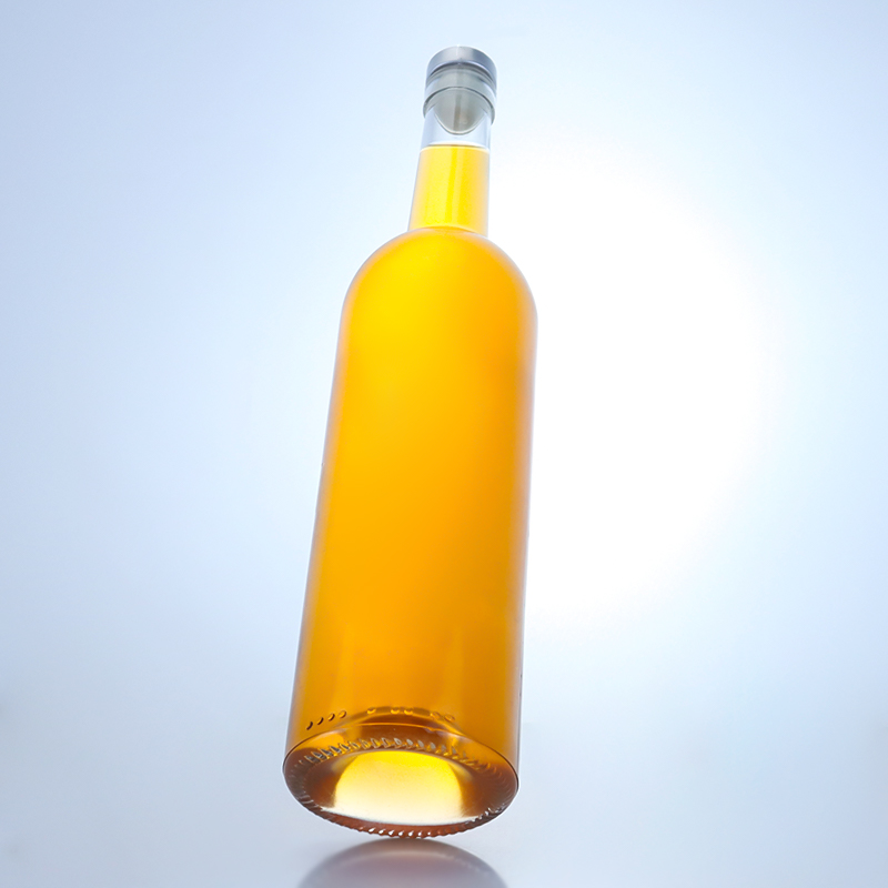 Customized Logo Glass Bottle for 750ml Long Neck Clear Flint Gin Rum Champagne Liquor