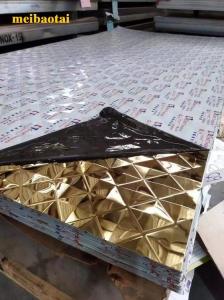 China Gold Mirror Diamond Embossed Stainless Steel Sheet Square Pattern factory
