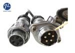 Waterproof 5 Pin Curly Extension Lead With Metal Electrical Round / Square