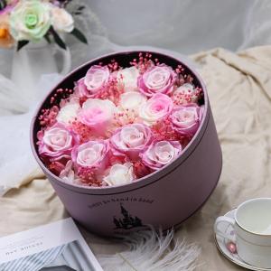 China Long lasting preserved flowers in surprise magic flower box for lover rose big preserved rose in poke ball factory
