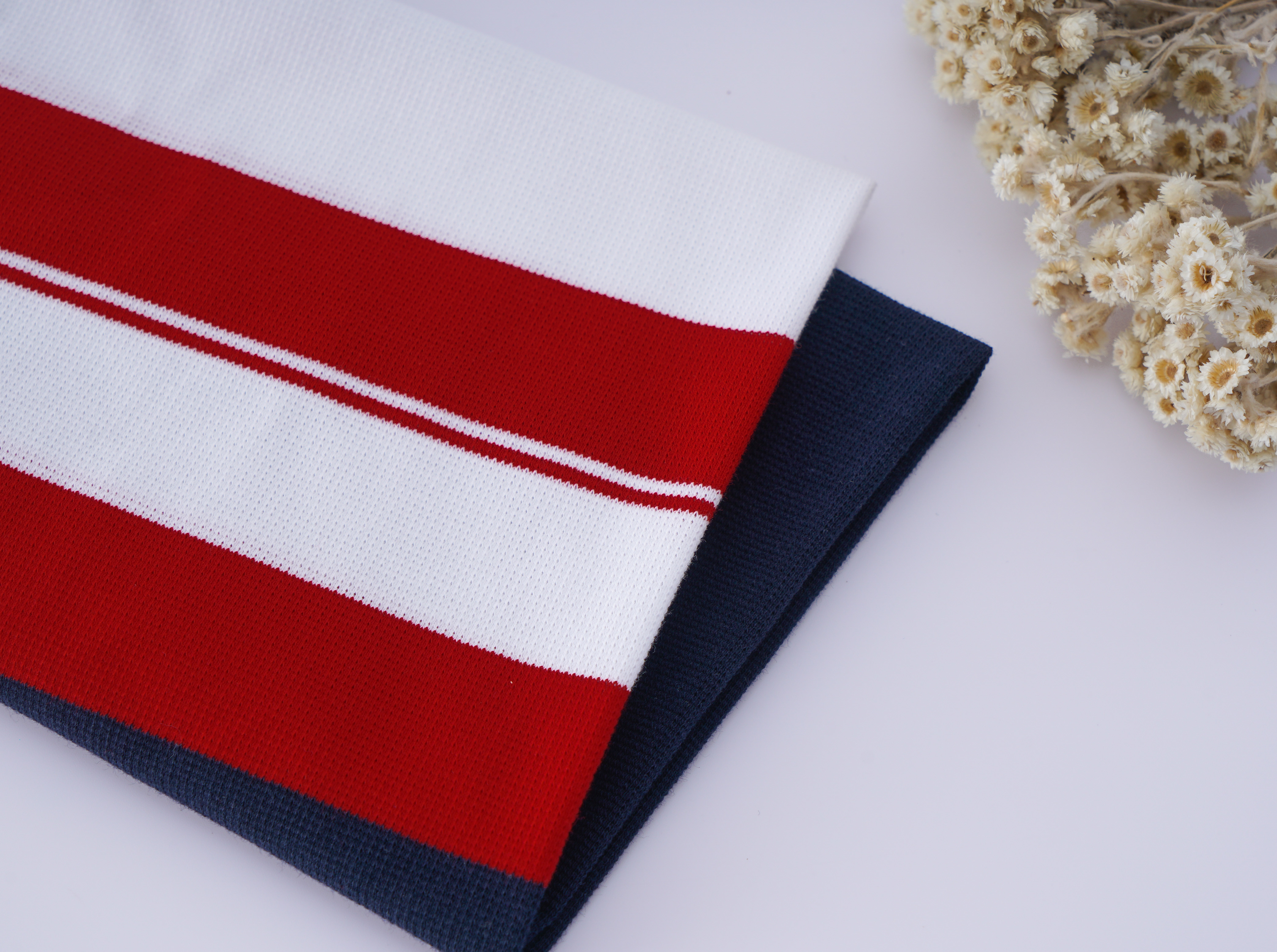 Breathable And Natural Comfortable Striped Knit Fabric For Casual Wear