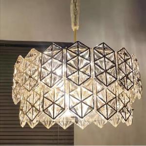 China Copper Crystal Hanging Modern Pendant Light Bedroom Fashion D40cm factory