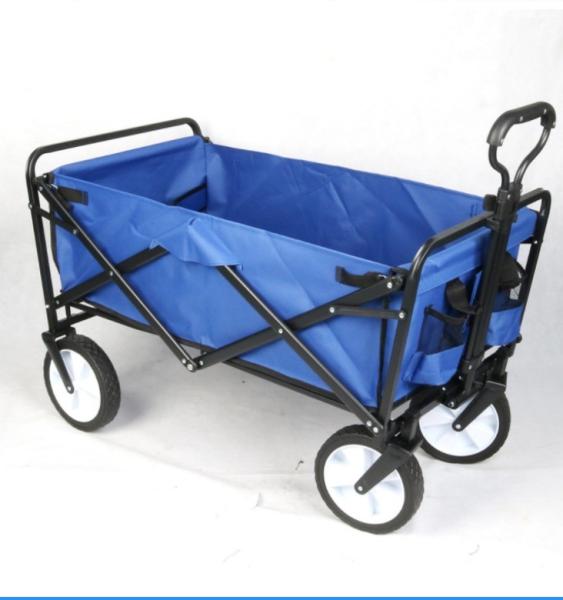 Green Outdoor Foldable Wagon 4 Wheels Collapsible Utility Cart Portable Storage