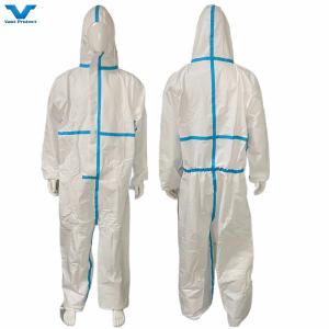 China VPT634 Type 4 5 6 Heat Sealed Tape Seam Disposable Microporous Coverall with CE Approved factory