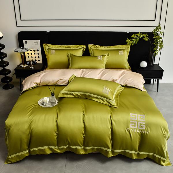 100% Polyester Tencel Embroidery Bedding Set 4 PCS Gift Box 1.5m 1.8m Bed Sheet Bed Cover