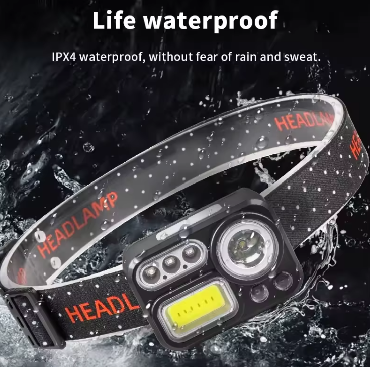 4 Colors in 1 LED Headlamp 500 Lumens Super Bright Motion Sensor Head Lamp