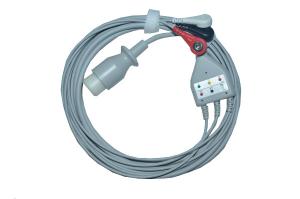 China Commercial Philips 3 Lead Ecg Cable Snap End AHA 8 PIN Connector factory