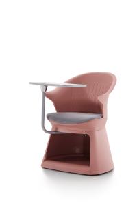 China Modern PP Training Chairs with Rotatary Solid Wood Writing Pad Used In School Training Room factory