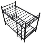 Twin Over Strong Metal Bunk Beds , Metal Twin Bunk Beds Safety Guard Rails Flat