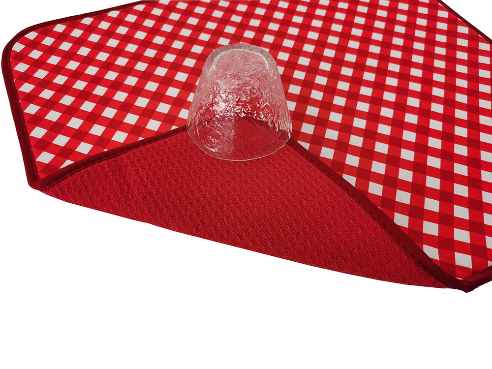 Dual Sided Dish Drying Mat Microfiber Absorbent Machine Washable 18X24"