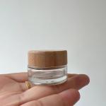 Cosmetic Jar with wood Lid 5g 10g 15g 20g 30g 50g 100g Cream Glass jar with