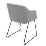 Fabric Seater Powder Metal Leg Light Gray 770mm Modern Leisure Chair