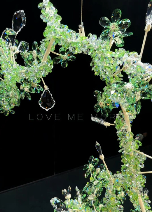 Unique Green Crystal Flower Chandeliers Light For Fantastic Place