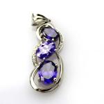 Fashion Sterling Silver Jewelry Mix Cubic Zircon Three Stones Pendant(PSJ0388)