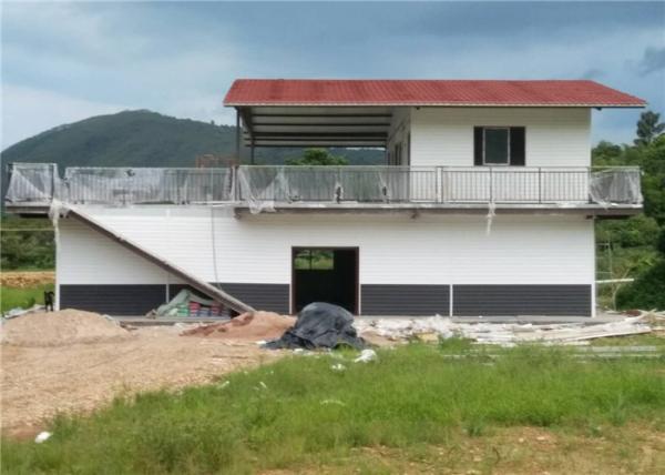 One And A Half Floor Steel Frame Small House / Light Steel Prefab House With