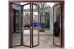 Basic Residential Wood Look Aluminium Doors With 5mm Tempered Clear Glass