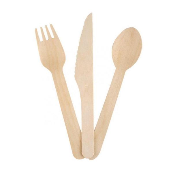 Eco-Friendly Cutlery Bamboo Raw Material Disposable Tableware Set Knife Forks