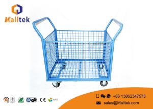 China All Type Durable Rigid Logistics Trolley Wire Mesh Roll Cage Four - Wheels factory
