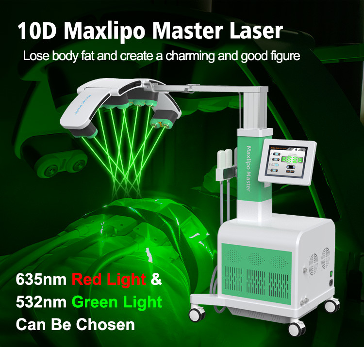 10D Maxlipo Master Laser Weight Loss Machine , EMS Cryo Weight Loss Machine 1100W
