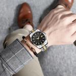 10.9mm Thickness Fashion Quartz Watches , 304L Stainless Steel Watch For Men