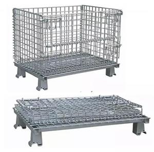 China Custom Weld Stacking Foldable Wire Mesh Container 1300kg factory