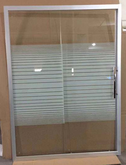 5/6mm Tempered White Stripes Modern Glass With Chromed Aluminum Frame Screen