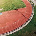 UV Resistance 15mm Thickness Eco Sports Flooring Spray Coated Red