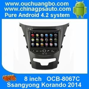 China Ouchuangbo Android 4.2 Car DVD Radio Stereo System for Ssangyong Korando 2014 3G Wifi USB GPS OCB-8067C factory