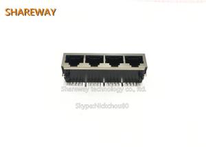 China Multiple Ports Metal Shielded RJ45 Connectors J0N-0012NL THT Mount factory