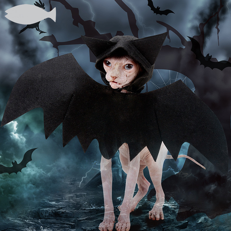 100g Halloween Pet Bat Wings Black Cool Dog Cat Bat Hat Disguise Pet Costume