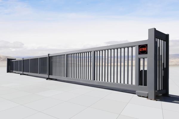 Telescopic Sliding Gate , Powder Coating Retractable Sliding Door With Trackless